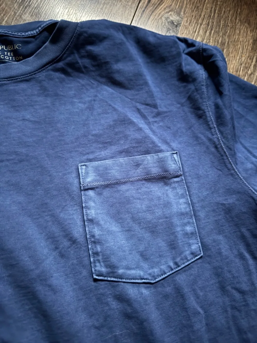 Banana Republic Supima Cotton Navy Short-Sleeve Pocket Tee
